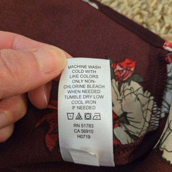 Maurices Long Sleeve V-Neck Sheer Floral Print Blouse Size 2 - Picture 7 of 7